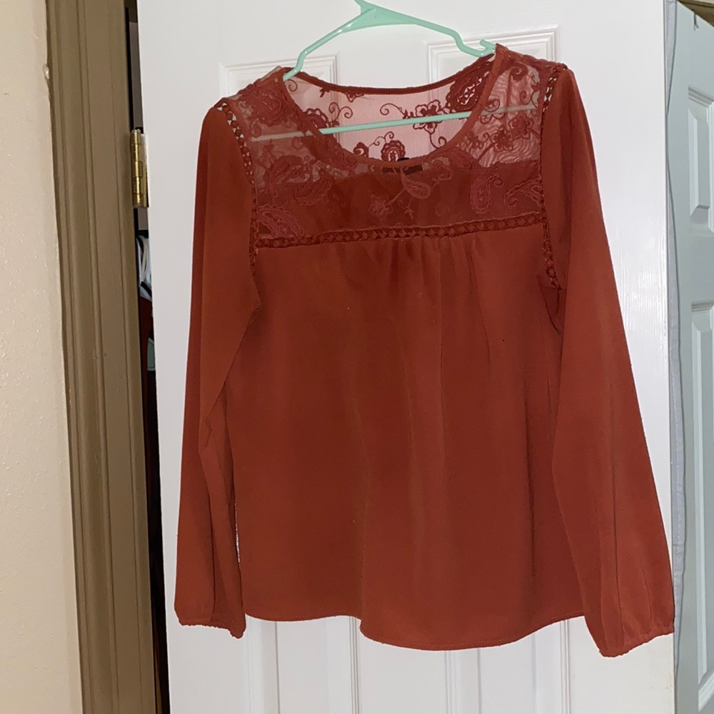 Long sleeve dark Orange blouse